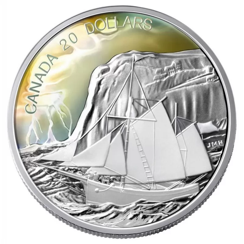 2006 Canadian $20 Tall Ships: Ketch 1 oz Fine Silver Hologram Coin